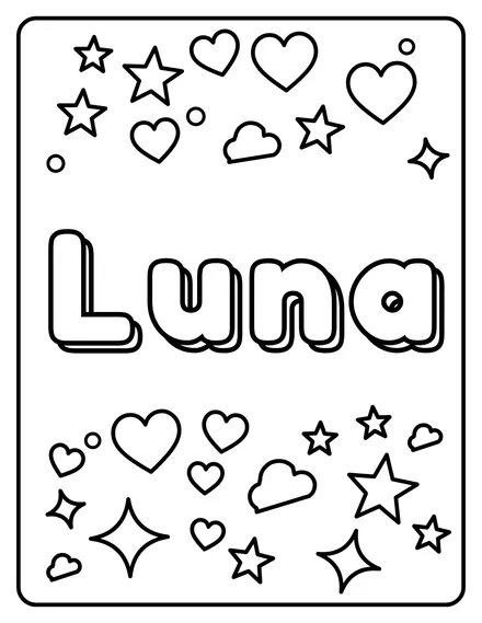 Luna Name coloring page
