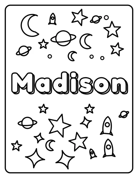 Madison Name coloring page
