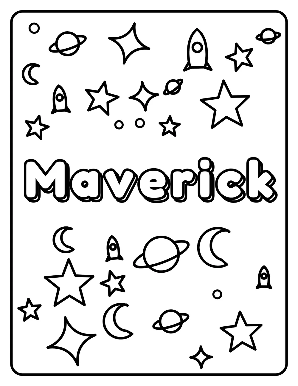 Maverick Name: printable coloring page