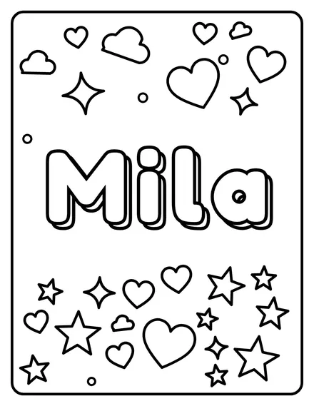 Mila Name coloring page