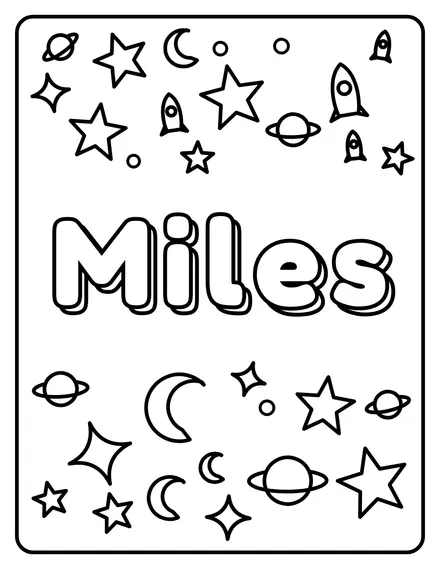 Miles Name coloring page
