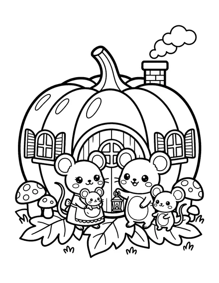 Mouse Pumpkin House coloring page