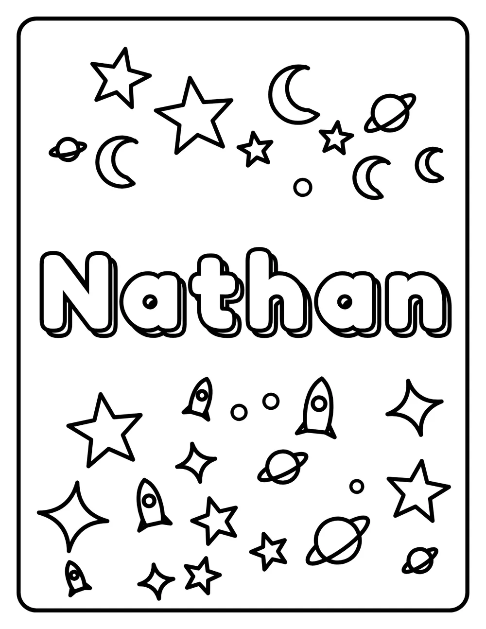Nathan Name: printable coloring page