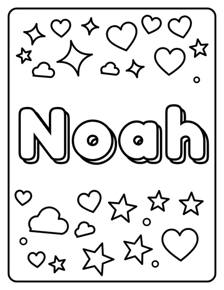 Noah Name coloring page