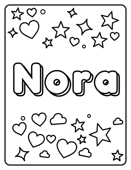 Nora Name coloring page