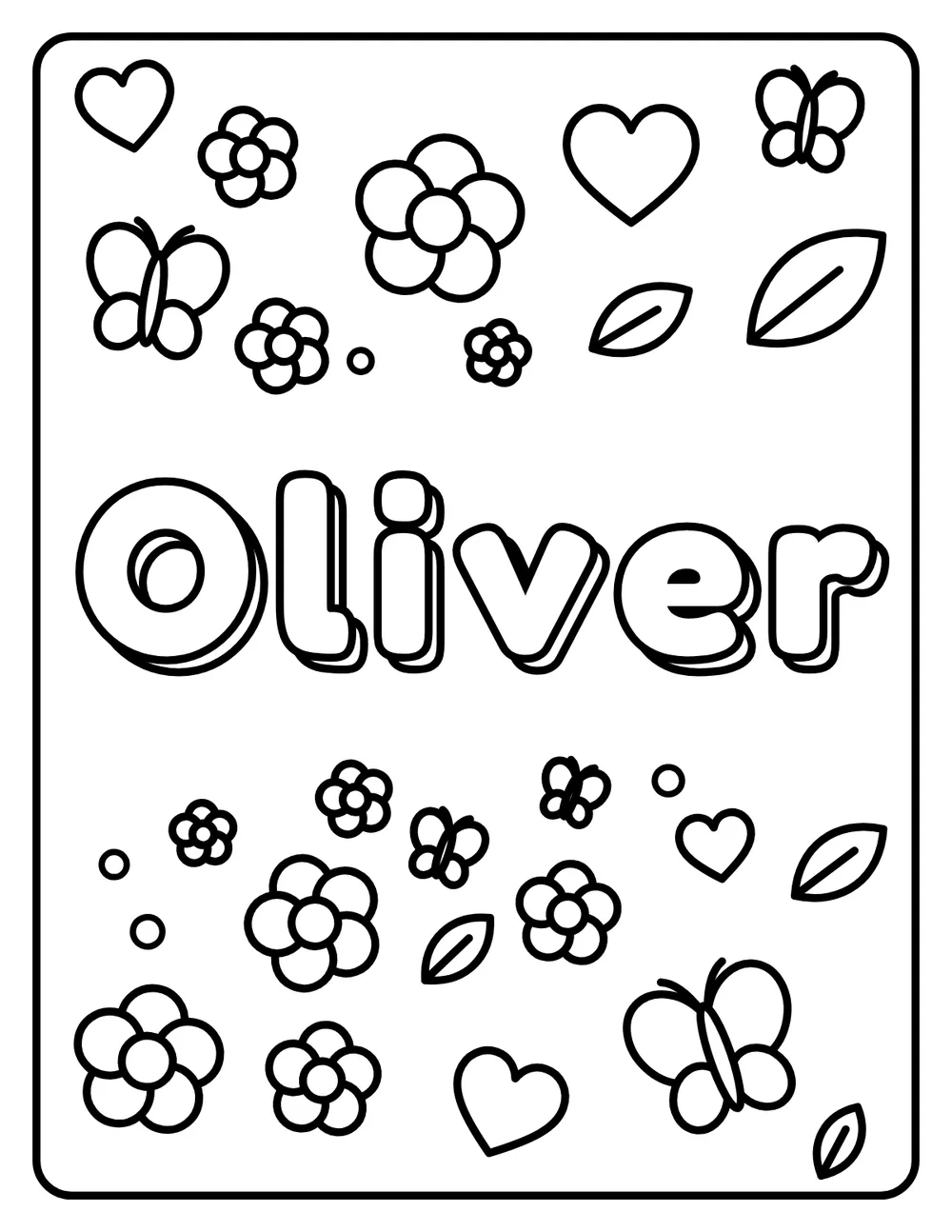 Oliver Name: printable coloring page