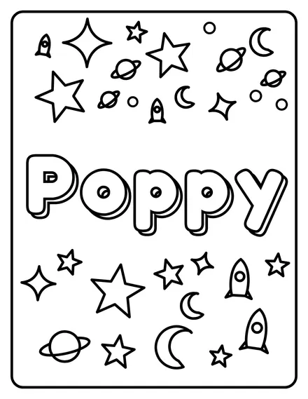Poppy Name coloring page