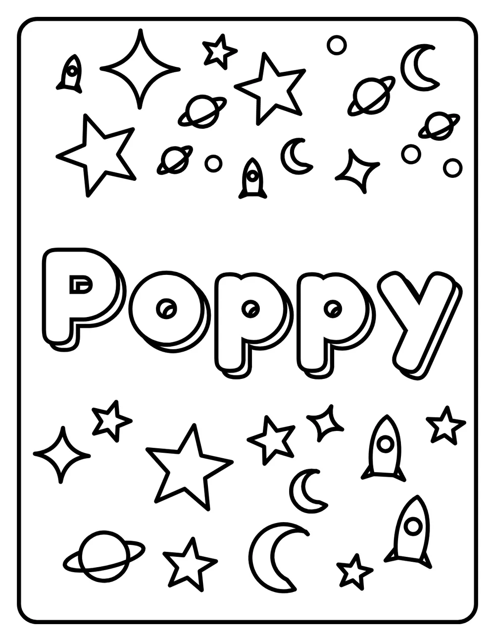 Poppy Name: printable coloring page