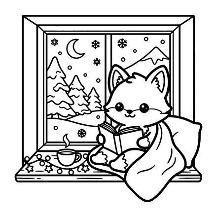 Reading Nook coloring page