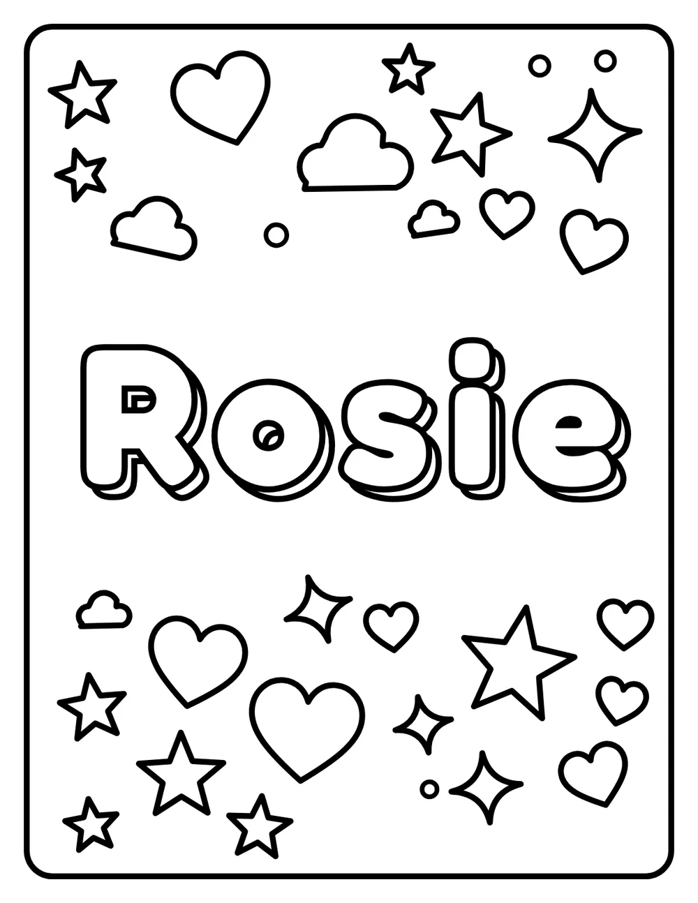 Rosie Name: printable coloring page