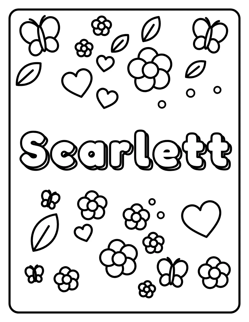 Scarlett Name: printable coloring page