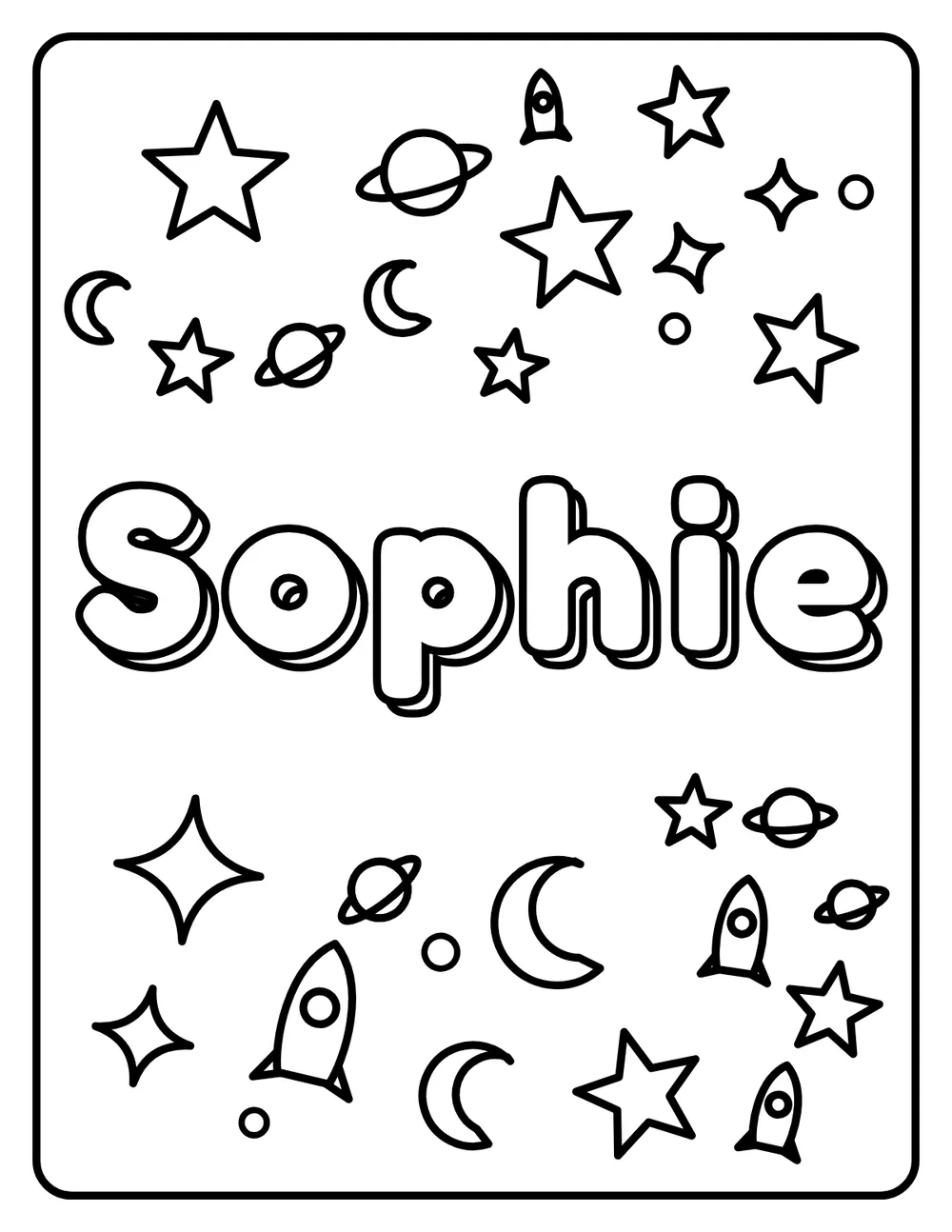 Sophie Name: printable coloring page