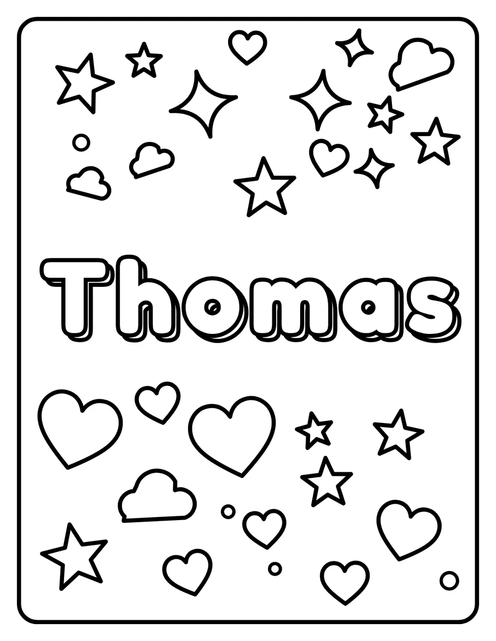 Thomas Name: printable coloring page