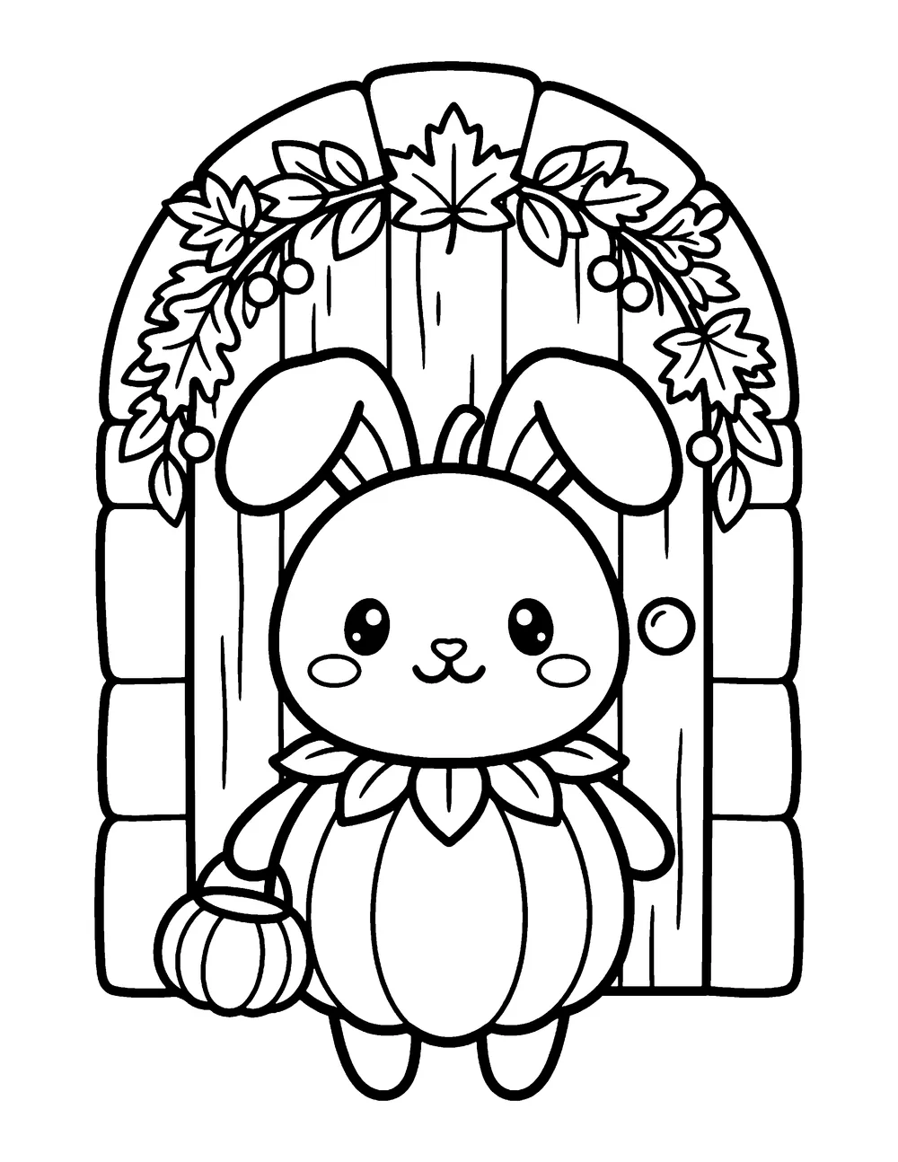 Trick-or-Treat Bunny: printable coloring page
