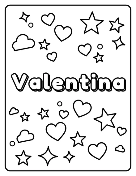 Valentina Name coloring page