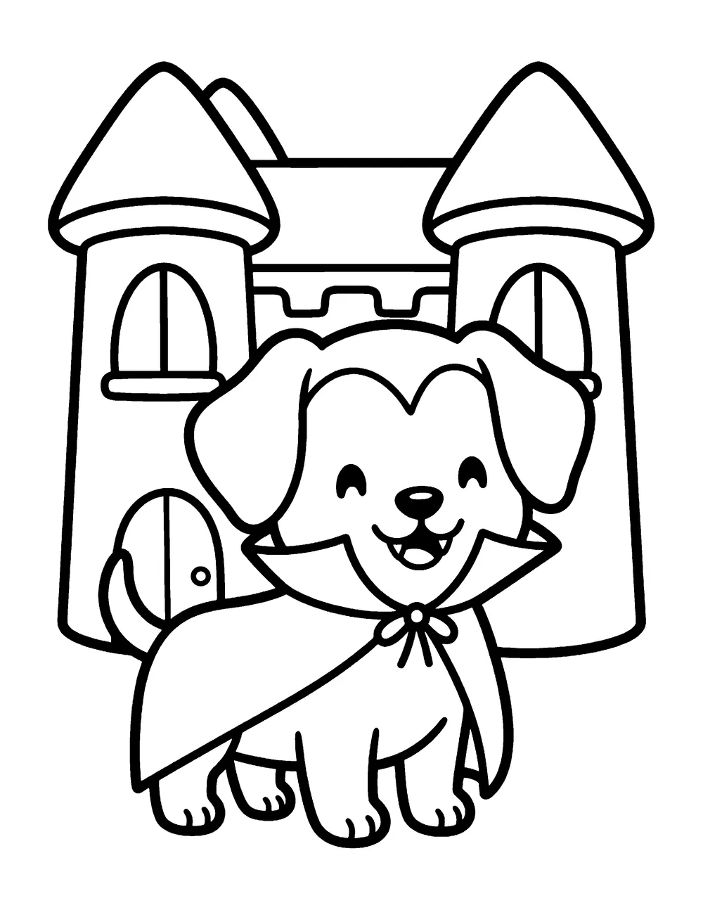 Vampire Puppy: printable coloring page