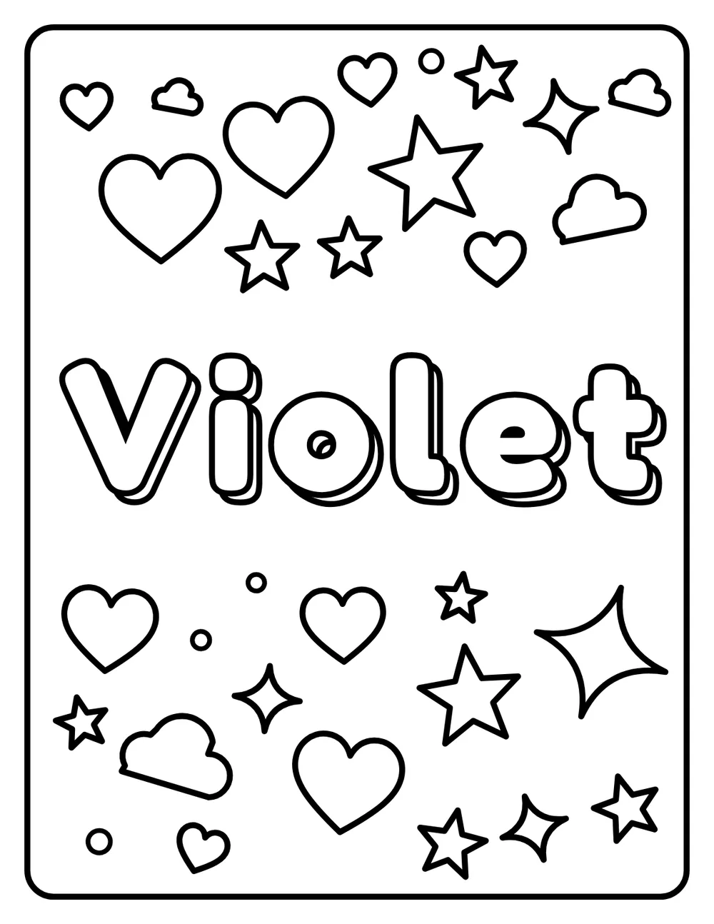 Violet Name: printable coloring page