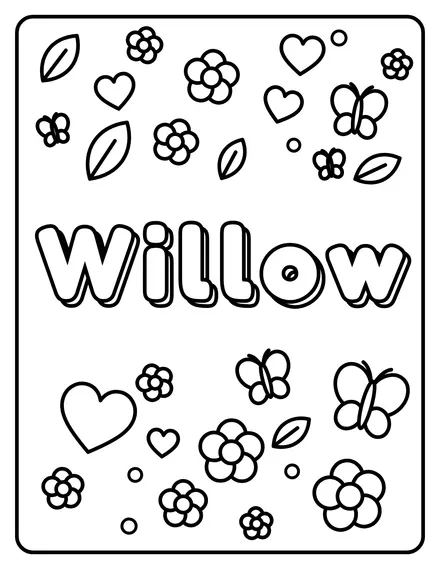 Willow Name coloring page