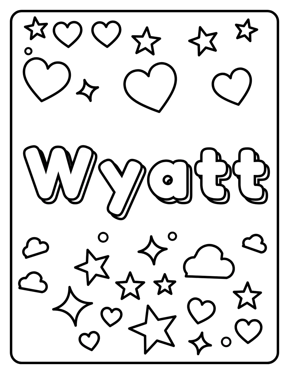 Wyatt Name: printable coloring page